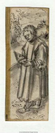 Der Heilige Barnabas, lesend, nach links