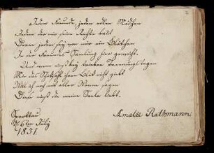 Eintrag (Sprottau, 06.07.1831) von Amalie Rathmann