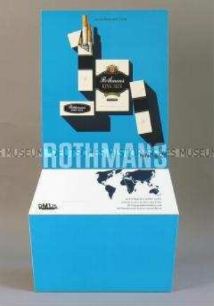 Werbeaufsteller für "Rothmans" - Zigaretten mit Foto und Preisschild