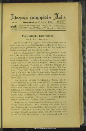 Physikalische Entwicklung