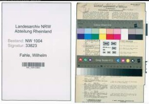Entnazifizierung Wilhelm Fahle , geb. 21.06.1891 (Postinspektor)