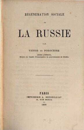 Régénération de la Russie