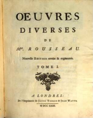 Oeuvres Diverses De Mr. Rousseau, 1