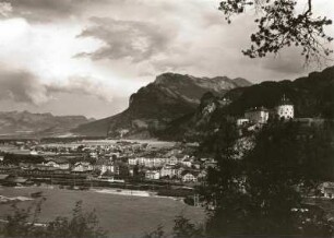 Kufstein, Stadtansicht : Kufstein. Stadtansicht mit Feste Geroldseck von Südwesten