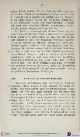 Kants Kritik der aesthetischen Urtheilskraft