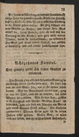 Achtzehntes Kapitel. Der Herzog giebt sich seiner Mutter zu erkennen.