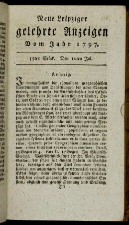 55tes Stück. Den 10ten Jul.