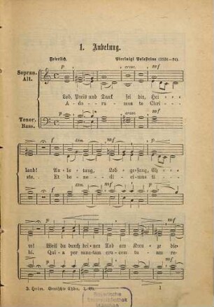 Sammlung von Volksgesängen für gemischten Chor : Liederbuch für Schule, Haus und Verein