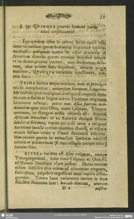 §. 33. Quinque generis humani varietates constituuntur
