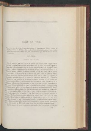 Cuba en 1798. - Carta tercera: CCCXXIX del viajero.