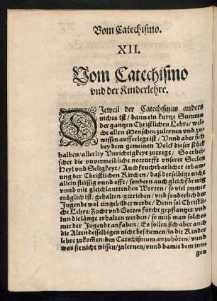 XII. Vom Catechismo.