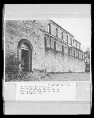 Kloster Paulinzella, Ruine der ehemaligen Benediktiner-Klosterkirche, Westseite des nördlichen Querhausflügels