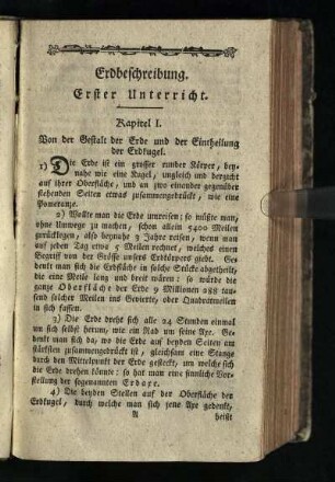 Erdbeschreibung: Erster Unterricht. Kapitel I.