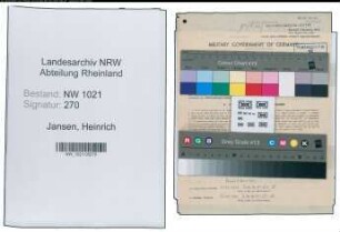 Entnazifizierung Heinrich Jansen , geb. 05.11.1914 (Kfm.angest.)