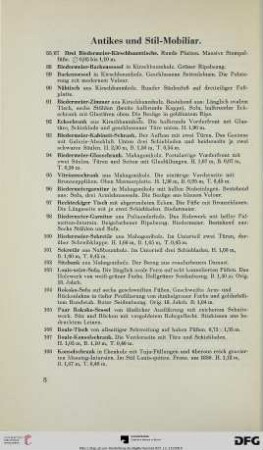 Antikes und Stil-Mobiliar (Nr. 85-160)