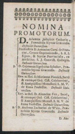 Nomina Promotorum