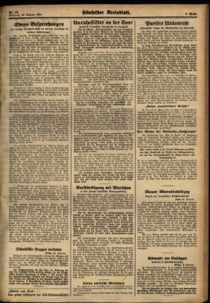 Zweite Ausgabe vom Mittwoch, den 28. Februar 1934.