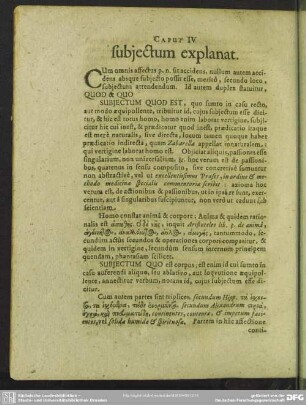 Caput IV. subiectum explanat