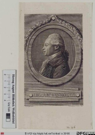 Bildnis Johann Wilhelm Archenhol(t)z (eig. J. Daniel) von