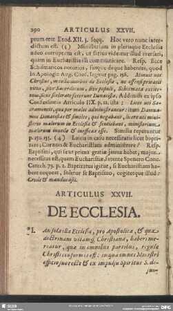 Articulus XXVII. De Ecclesia