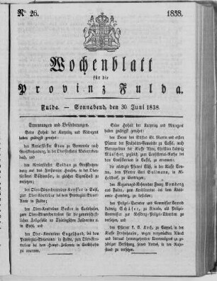 Nr. 26, Ausgabe vom 30. Juni 1838