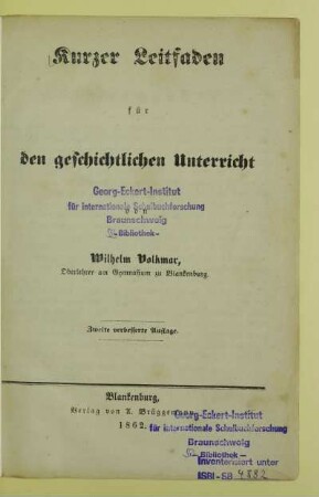 Kurzer Leitfaden für den geschichtlichen Unterricht