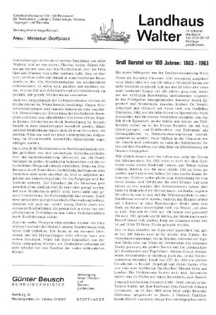 Groß Borstel vor 100 Jahren: 1863 - 1963