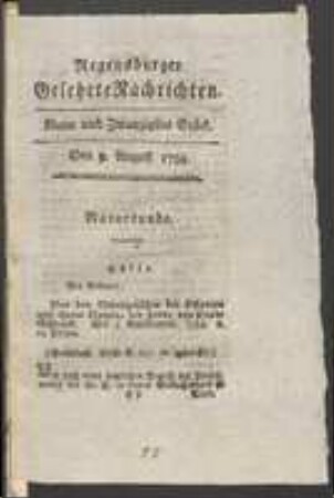 Rezension [in: Regensburger Gelehrte Nachrichten, 29. Stück, S. 239-246]