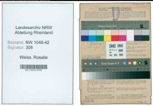 Entnazifizierung Rosalie Weiss , geb. 04.09.1900 (Angestellte)