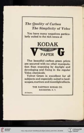 Eastman Kodak Co. [Kodak Velvet Green Paper]