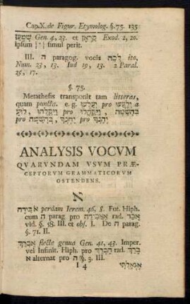 Analysis Vocum Quarundam Usum Praeceptorum Grammaticorum Ostendens