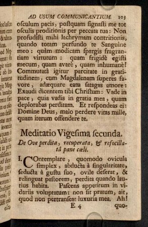 103-108, Meditatio Vigesima secunda
