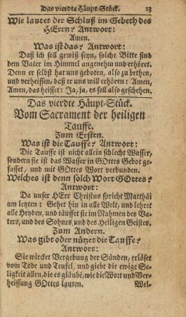 Das vierdte Häupt-Stück. Vom Sacrament der heiligen Tauffe
