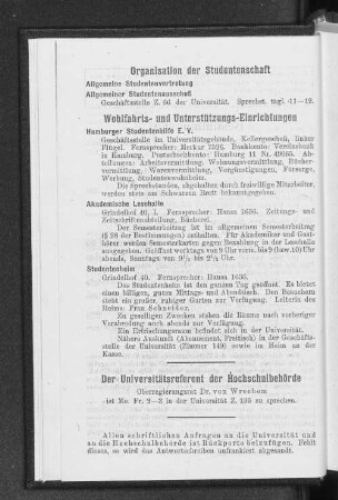 Organisation der Studentenschaft