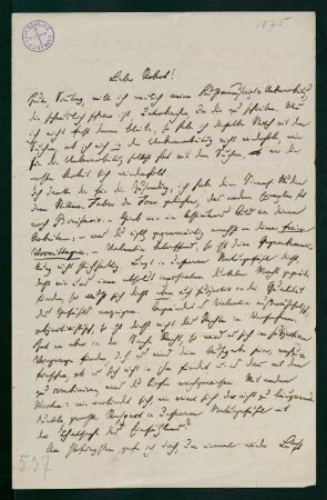 Brief vom 2. May 1875