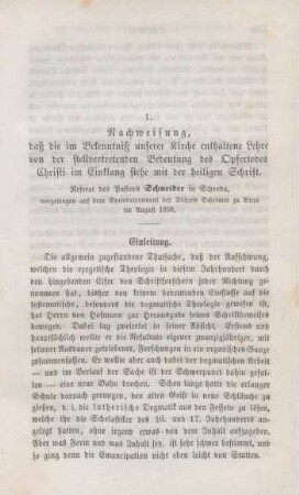 625-708 Nachweisung, daß die im Bekenntniß unserer Kirche enthaltene Lehre von der stellvertretenden Bedeutung des Opfertodes Christi im Einklang stehe mit der heiligen Schrift