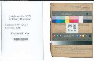 Entnazifizierung Karl Knackstedt , geb. 28.04.1896 (Oberzollinspektor)