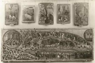 Ikonen der Moskauer Schule (bez. "Die Kriegerische Schule"; 16. Jh.; Staatliche Tretjakow-Galerie Moskau)
