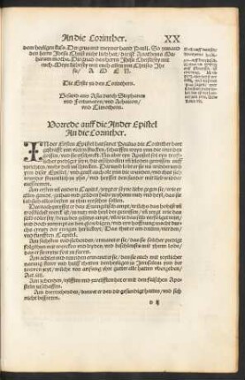 Vorrede auff die Ander Epistel An die Corinther.