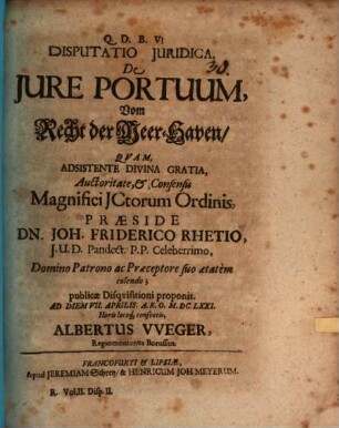 Disp. iur. de iure portuum