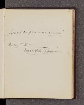 Ernst von Wolzogen. – Hamburg, 23.04.1901