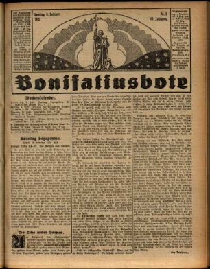 Erste Ausgabe vom Sonntag, den 08. Februar 1931.