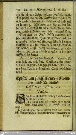 Epistel am funffzehenden Sonntage nach Trinitatis