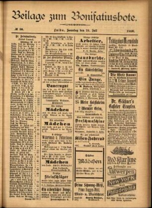 Zweite Ausgabe vom Sonntag, den 24. Juli 1898.