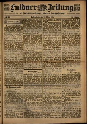 Erste Ausgabe vom Freitag, den 11. Oktober 1901.