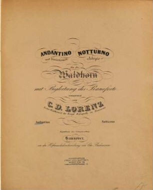 Andantino mit Variationen : für das Waldhorn mit Begleitung des Pianoforte