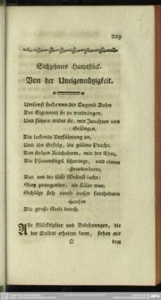 Sechzehntes Hauptstück. Von der Uneigennützigkeit