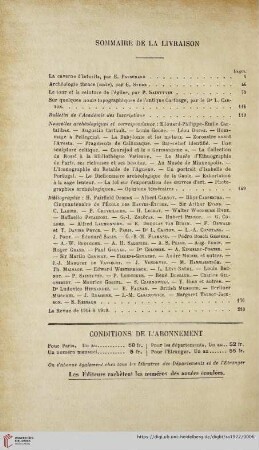 Sommaire de la Livraison