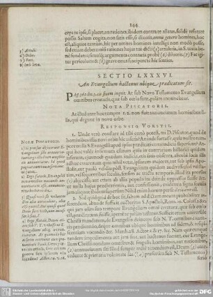 Sectio LXXXVI. An Evangelium hactenus ubique praedicatum sit