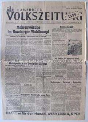Kommunistische Tageszeitung "Hamburger Volkszeitung"